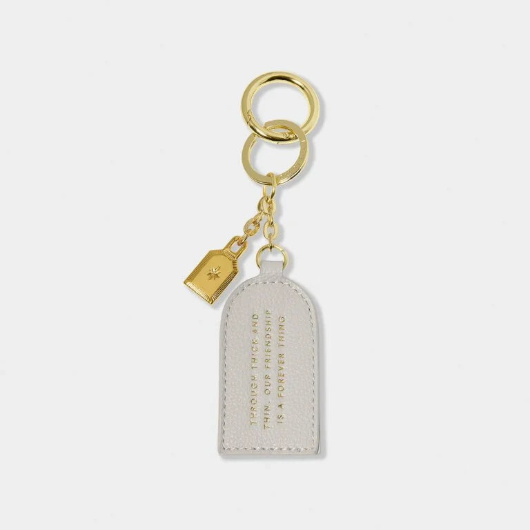 Katie Loxton Keepsake Charm Keyring Friendship Pale Grey