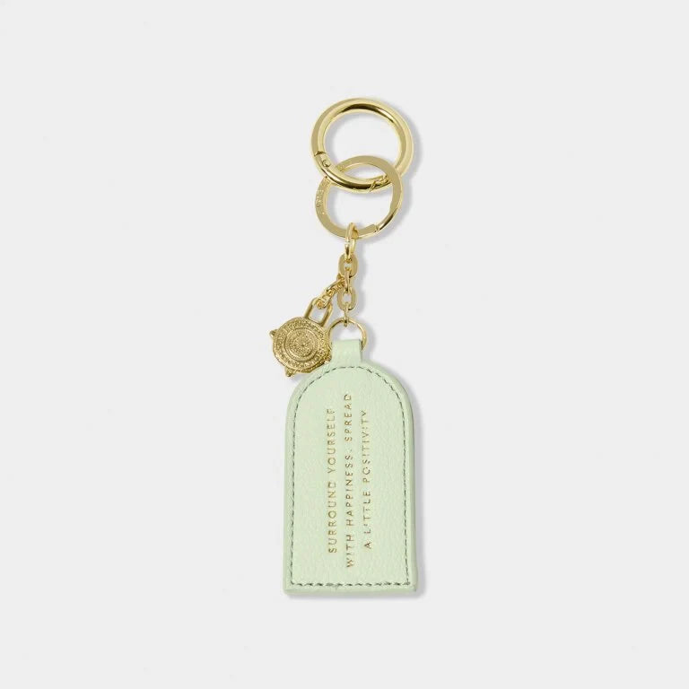 Katie Loxton Keepsake Charm Keyring Positivity Light Sage