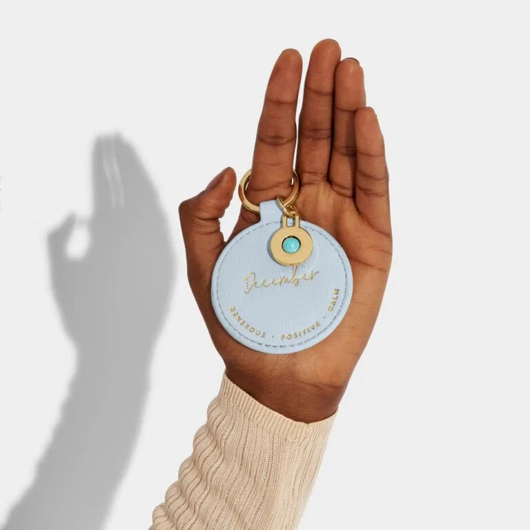 Katie Loxton Keyring Birthstone Keyring December Light Blue