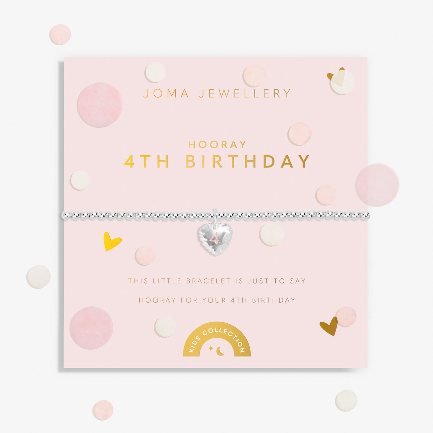Kids' Confetti A Little 4Th Birthday Silver Plated Bracelet