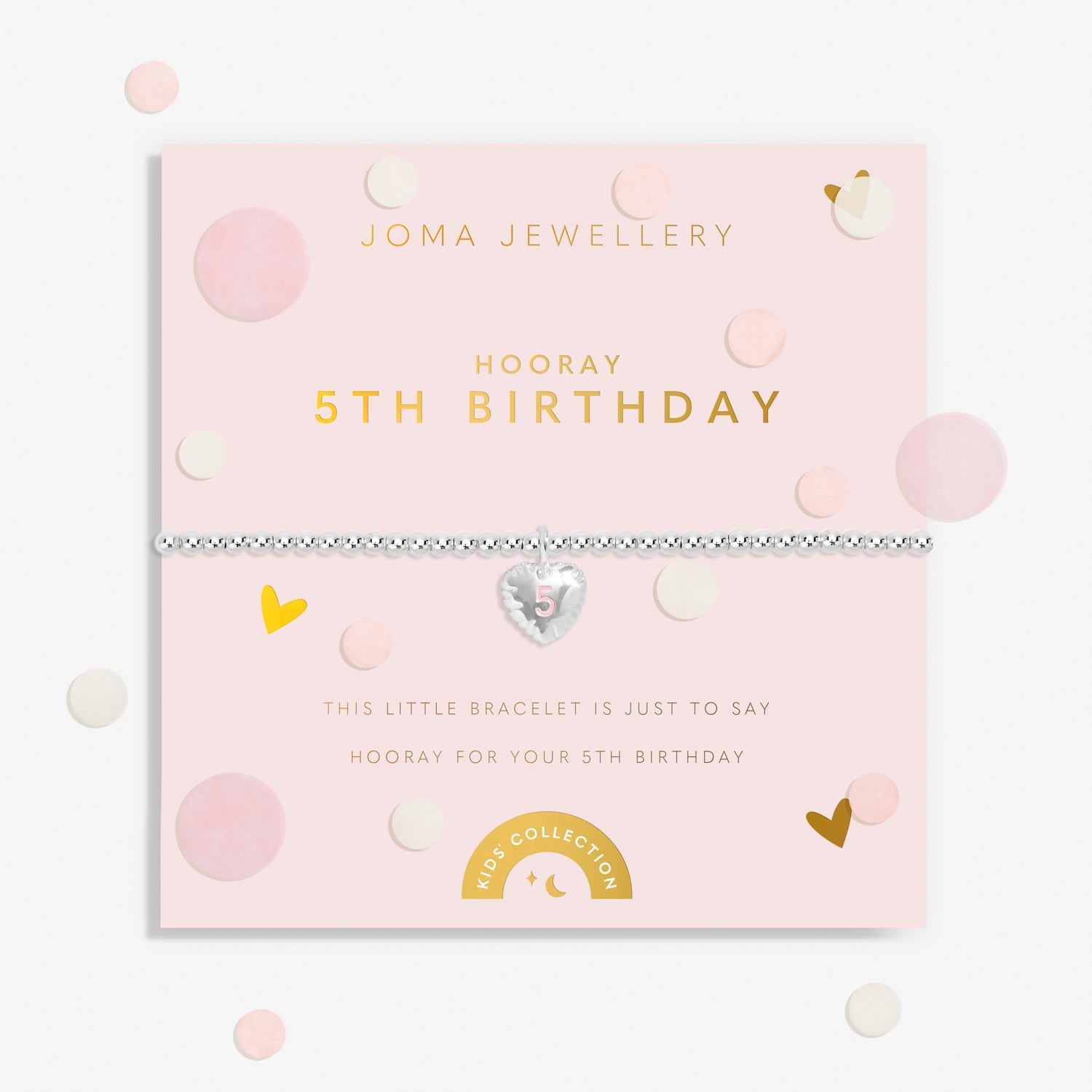 Kids' Confetti A Little 5Th Birthday Silver Plated Bracelet