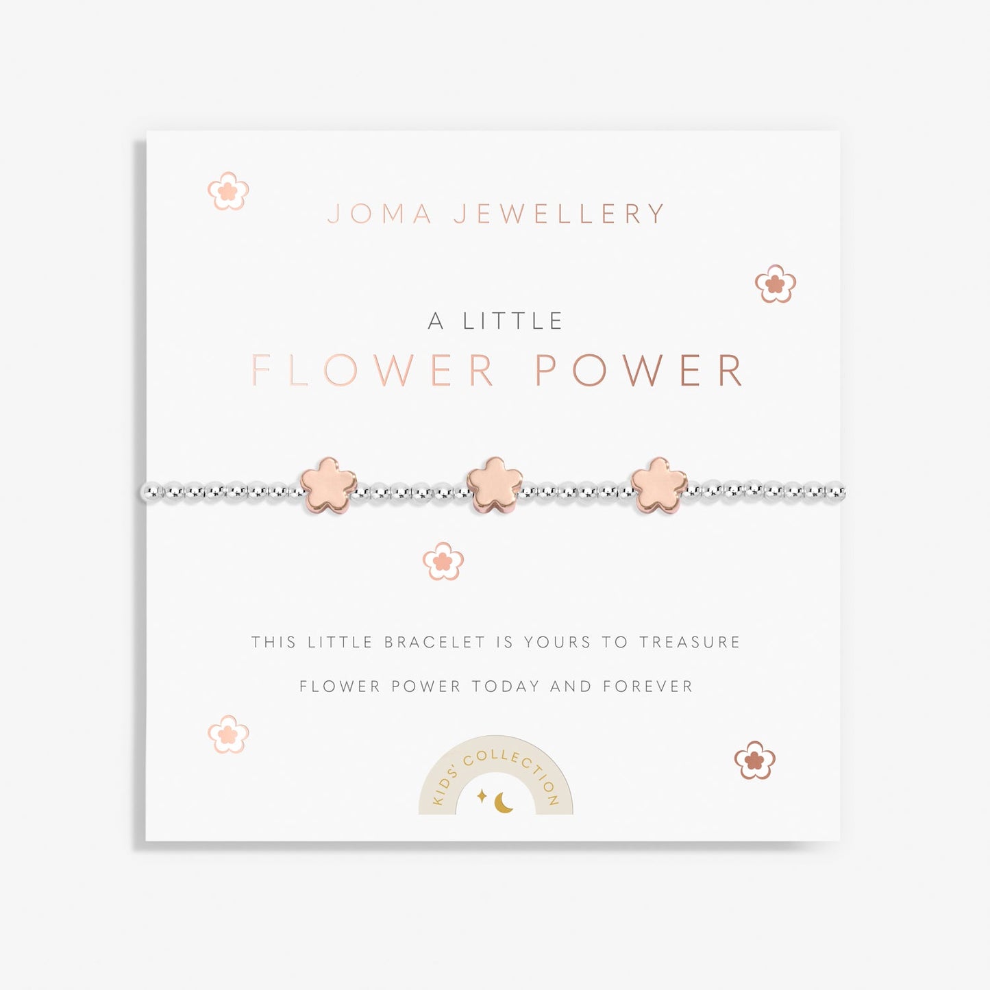 Kids' A Little Flower Power Silver And Rose Gold Plated Bracelet