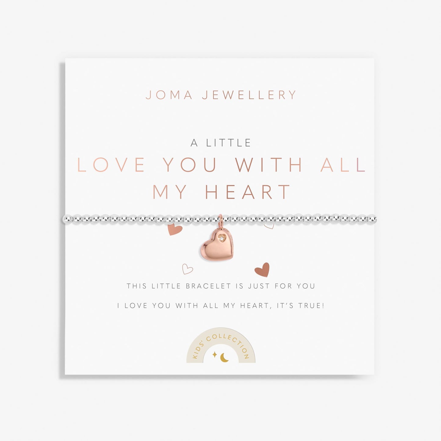 Kids' A Little Love You With All My Heart Silver And Rose Gold Plated Bracelet