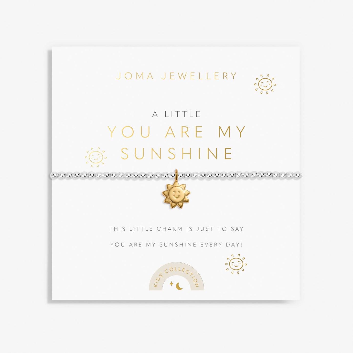 Kids' A Little You Are My Sunshine Silver & Gold Plated Bracelet