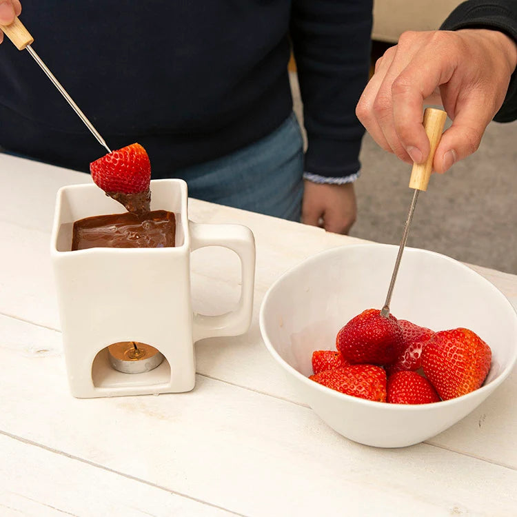 Kikkerland Fondue For 2 Mug Set