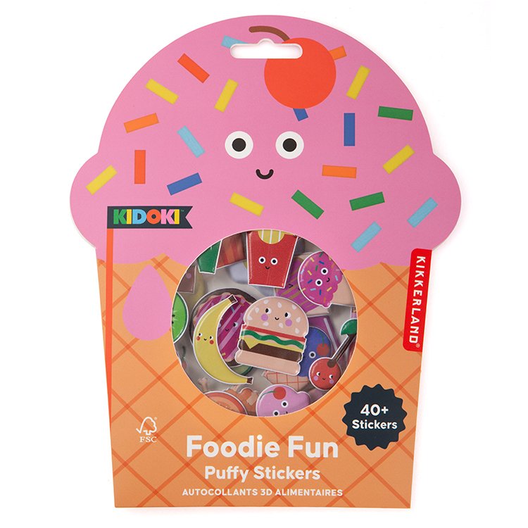 Kikkerland Kidoki Foodie Fun Puffy Stickers