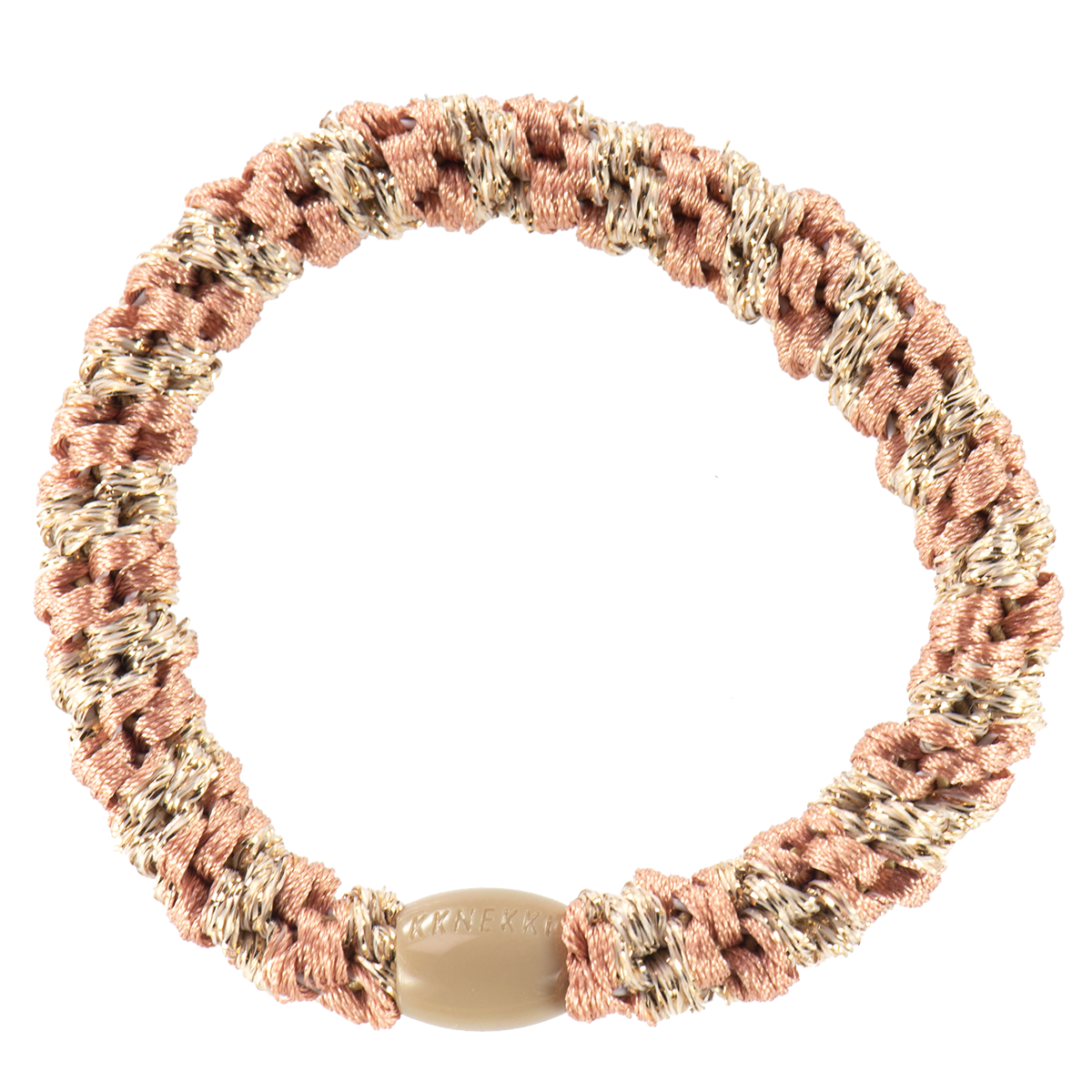 Kknekki Pearl Coral-Beige Glitter Hair Tie