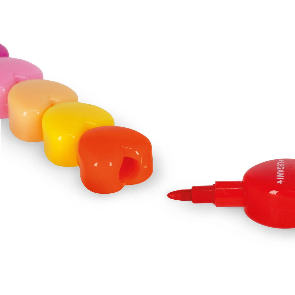 Legami Heart 12 Stackable Crayons