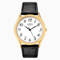 Limit Men's Watch Gold Case & PU Strap with White Dial