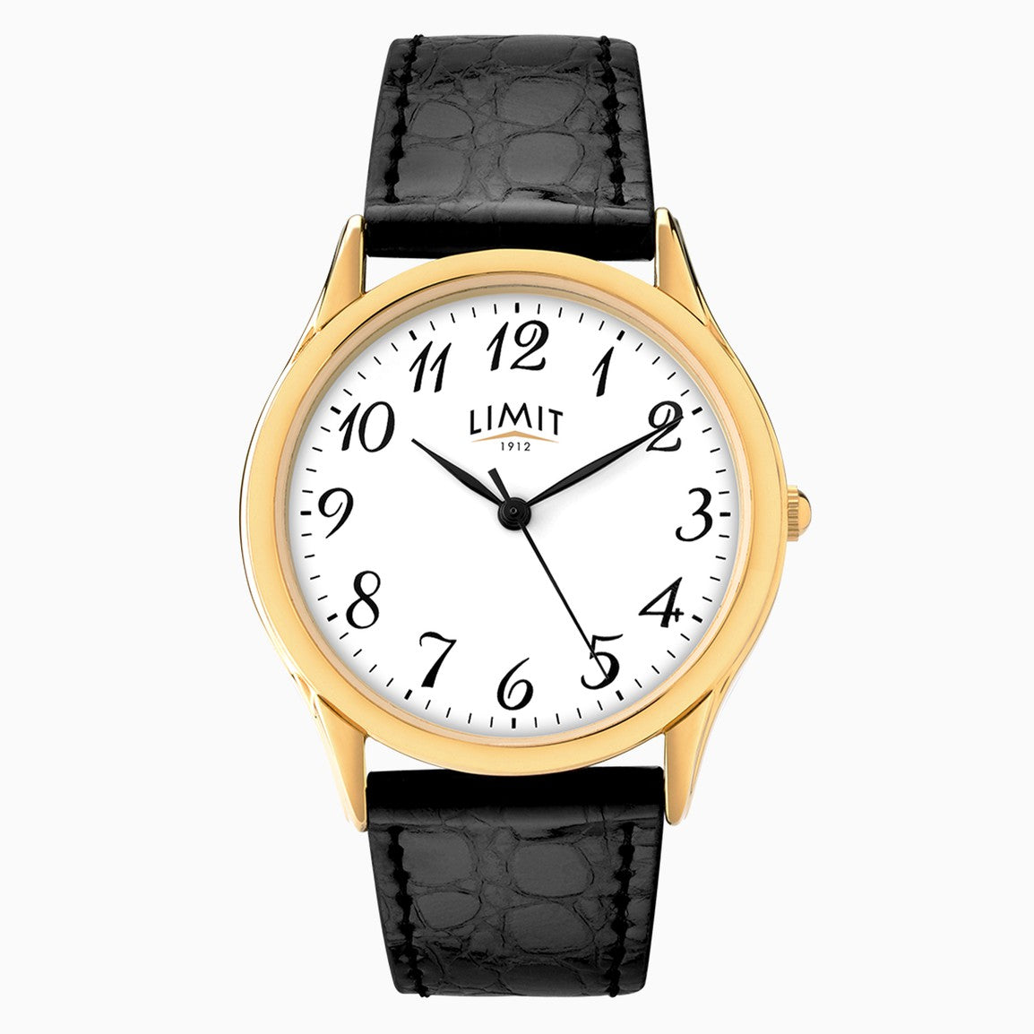 Limit Men's Watch Gold Case & PU Strap with White Dial