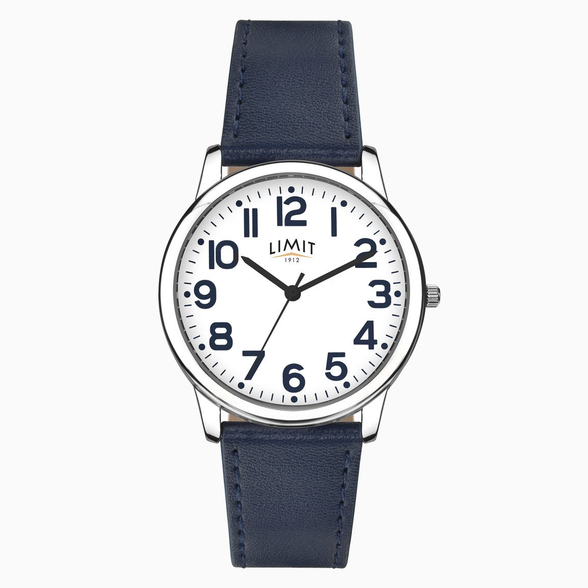 Limit Men's Watch Silver Case & PU Strap with White Dial