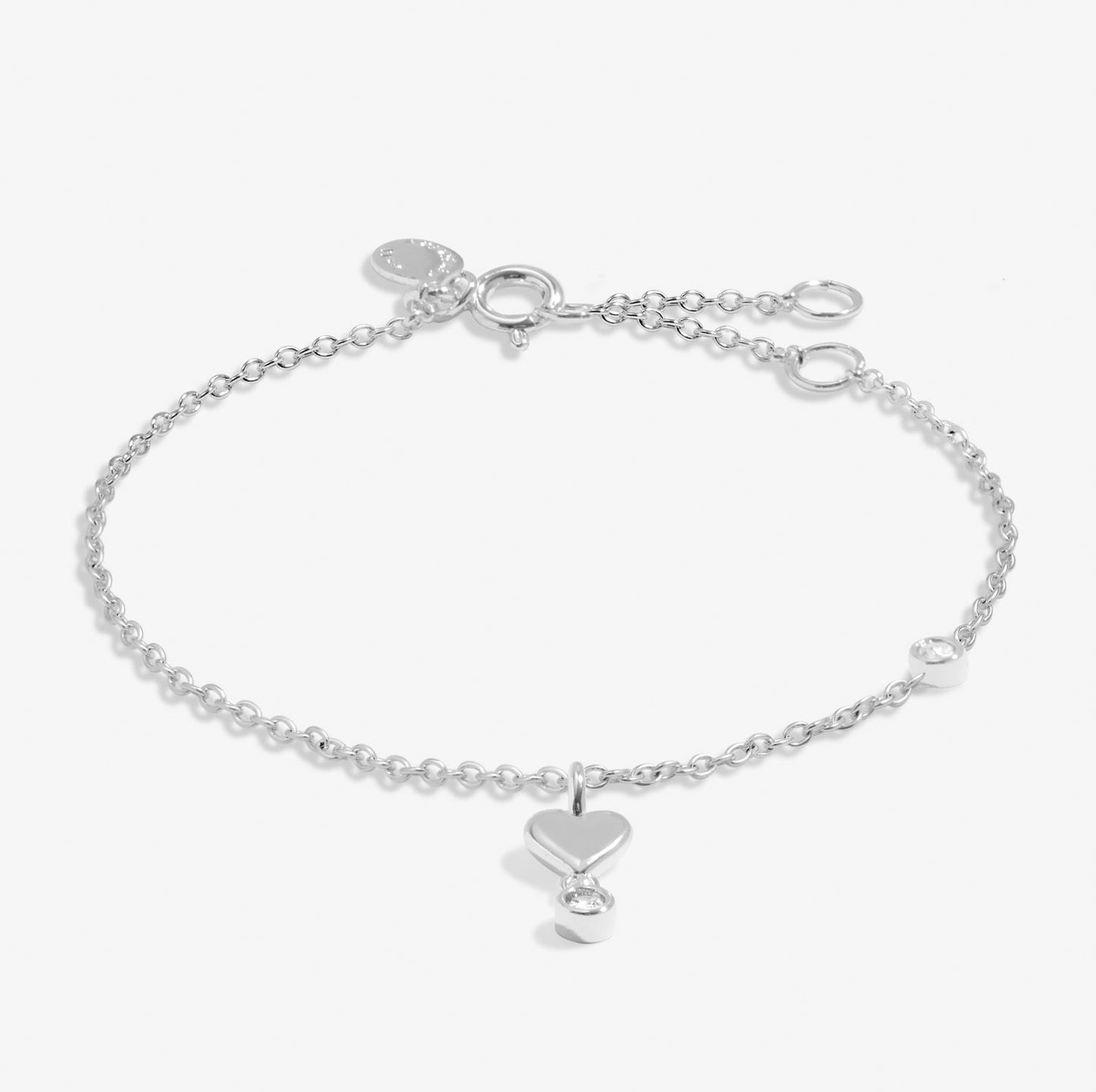 Lumia Drop Heart Silver Plated Bracelet