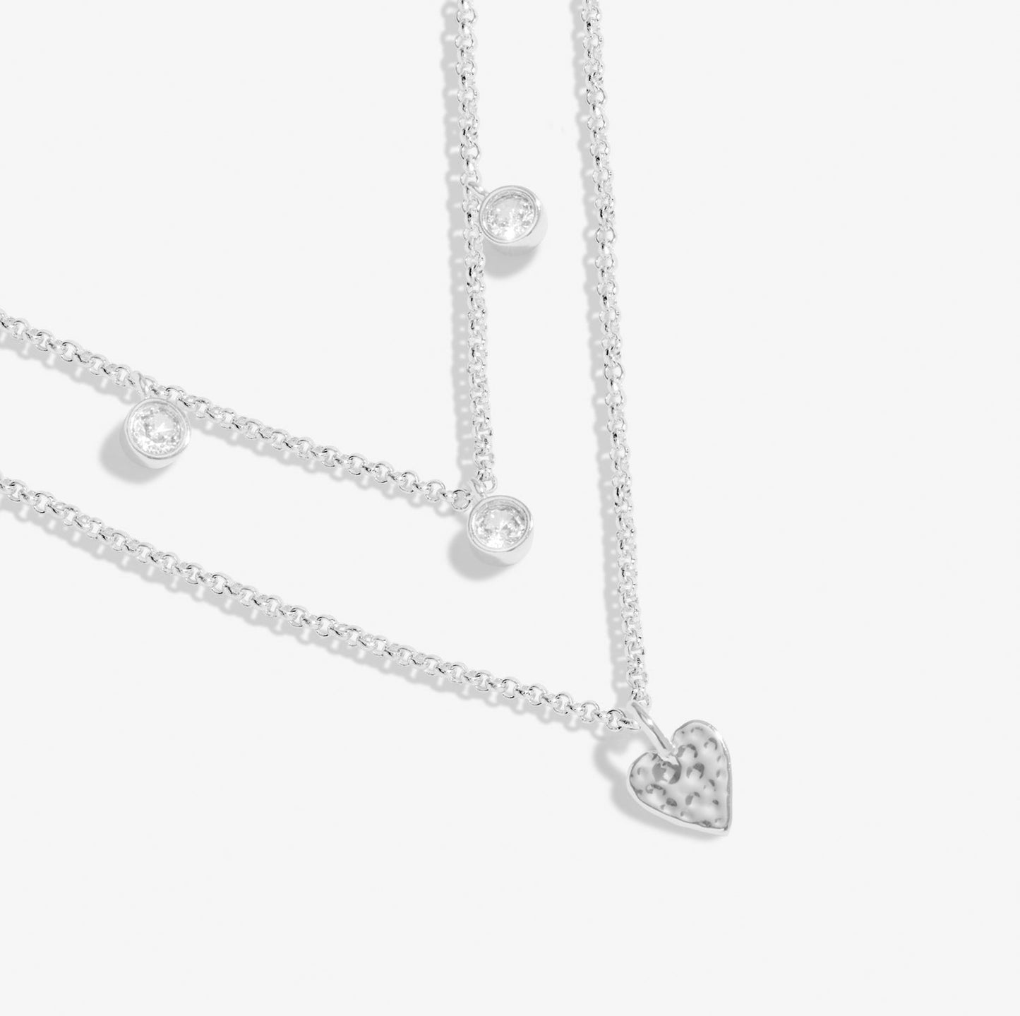 Lumia Hammered Heart Silver Plated Necklace