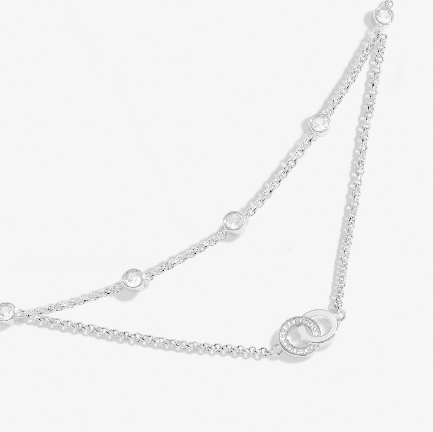 Lumia Linked Circles Silver Plated Necklace