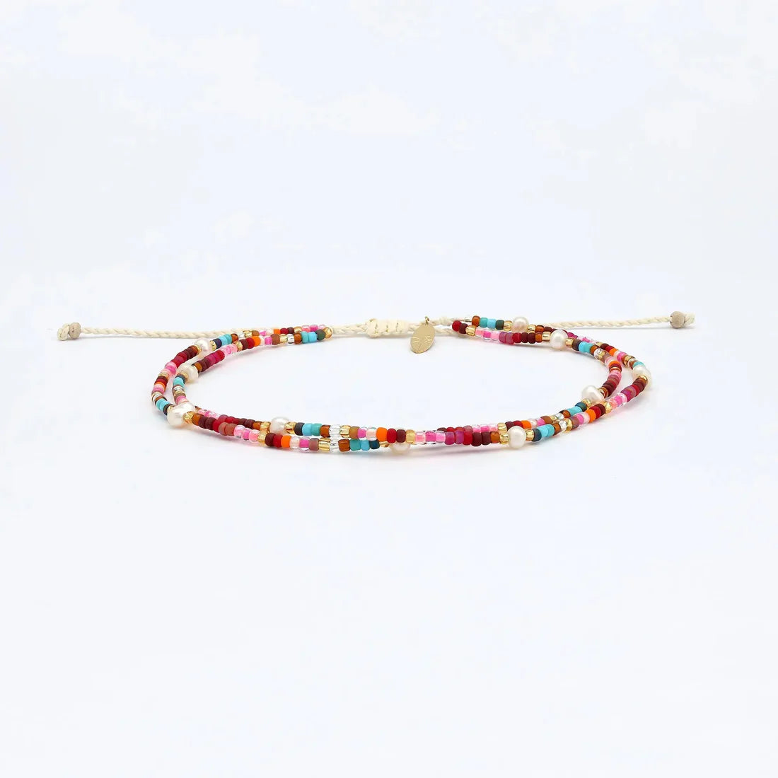 Pineapple Island Merah Dainty Beaded Anklet