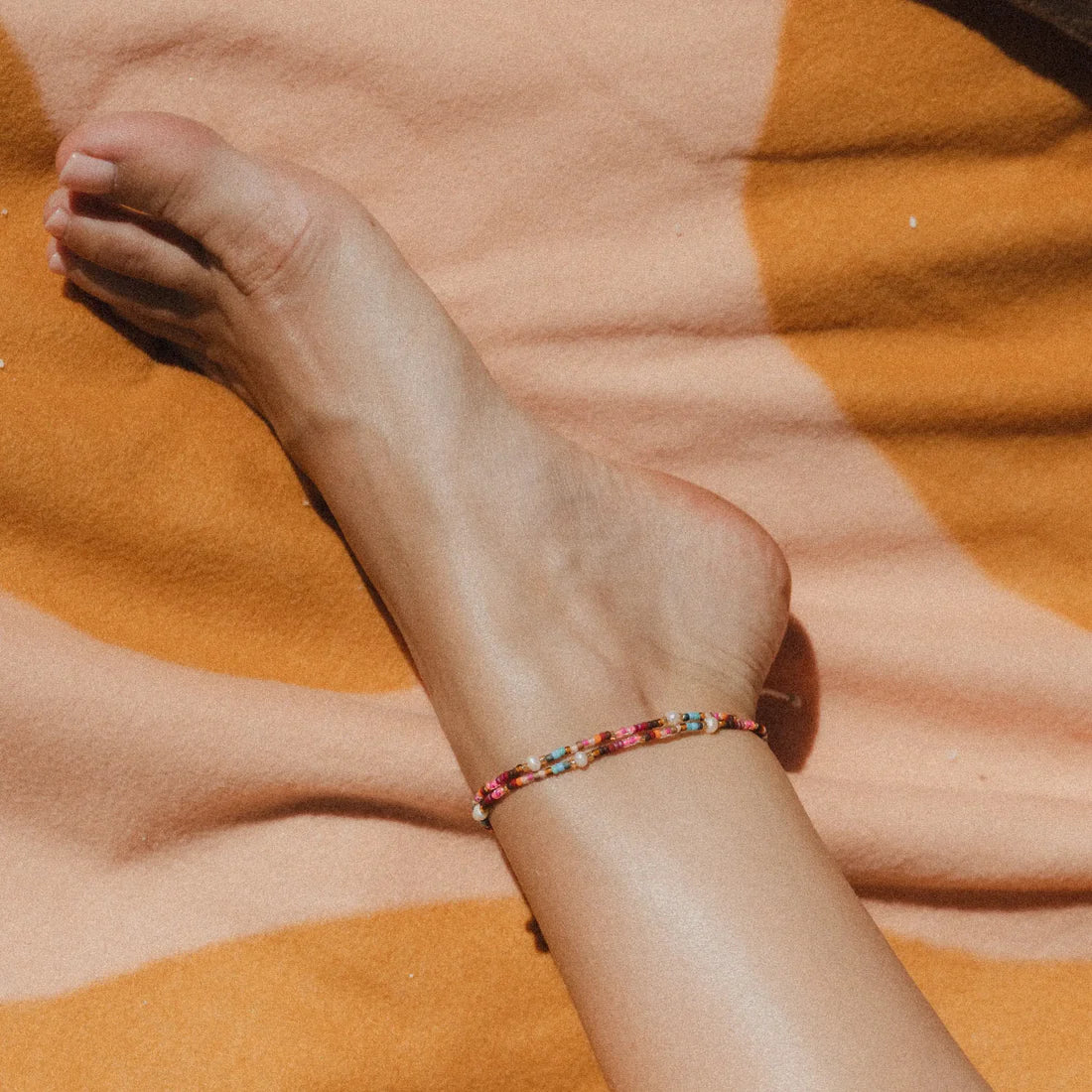 Pineapple Island Merah Dainty Beaded Anklet