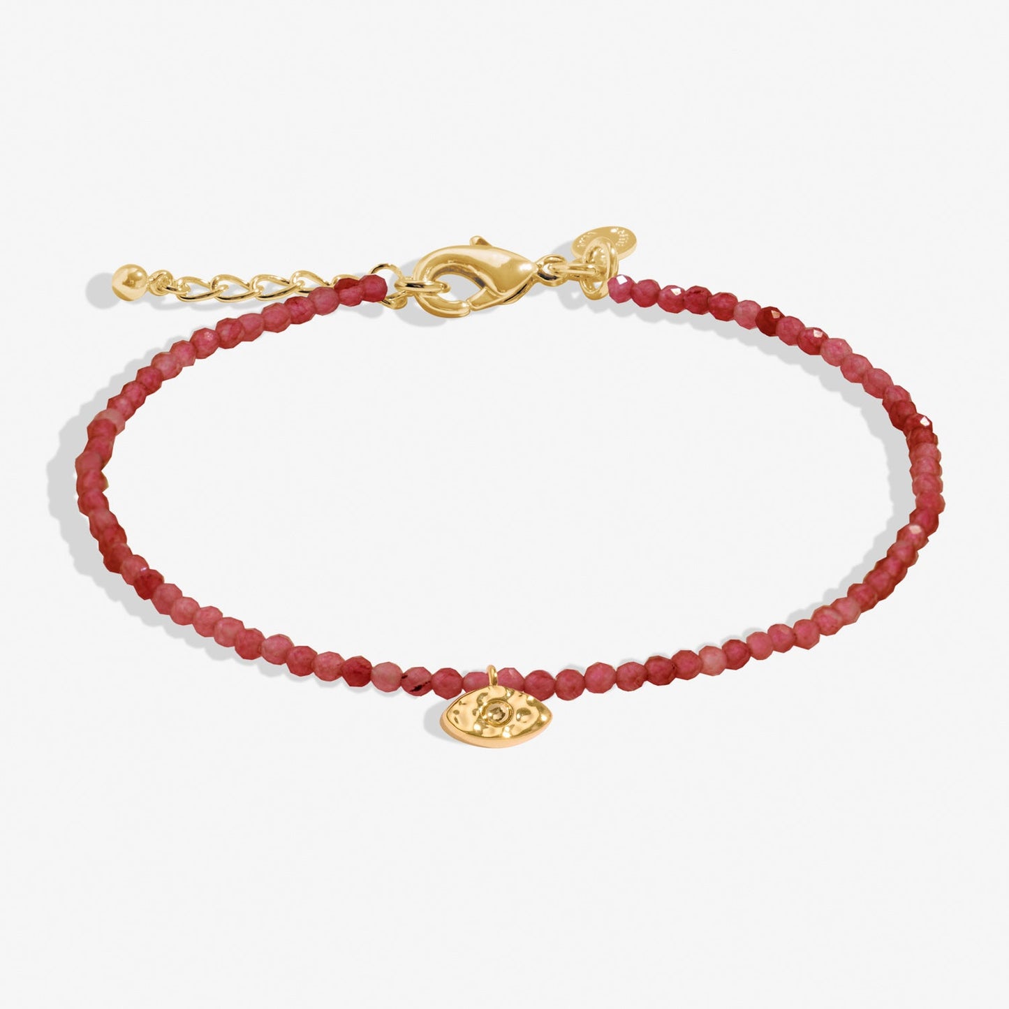 Mini Charms Garnet Eye Gold Plated Bracelet