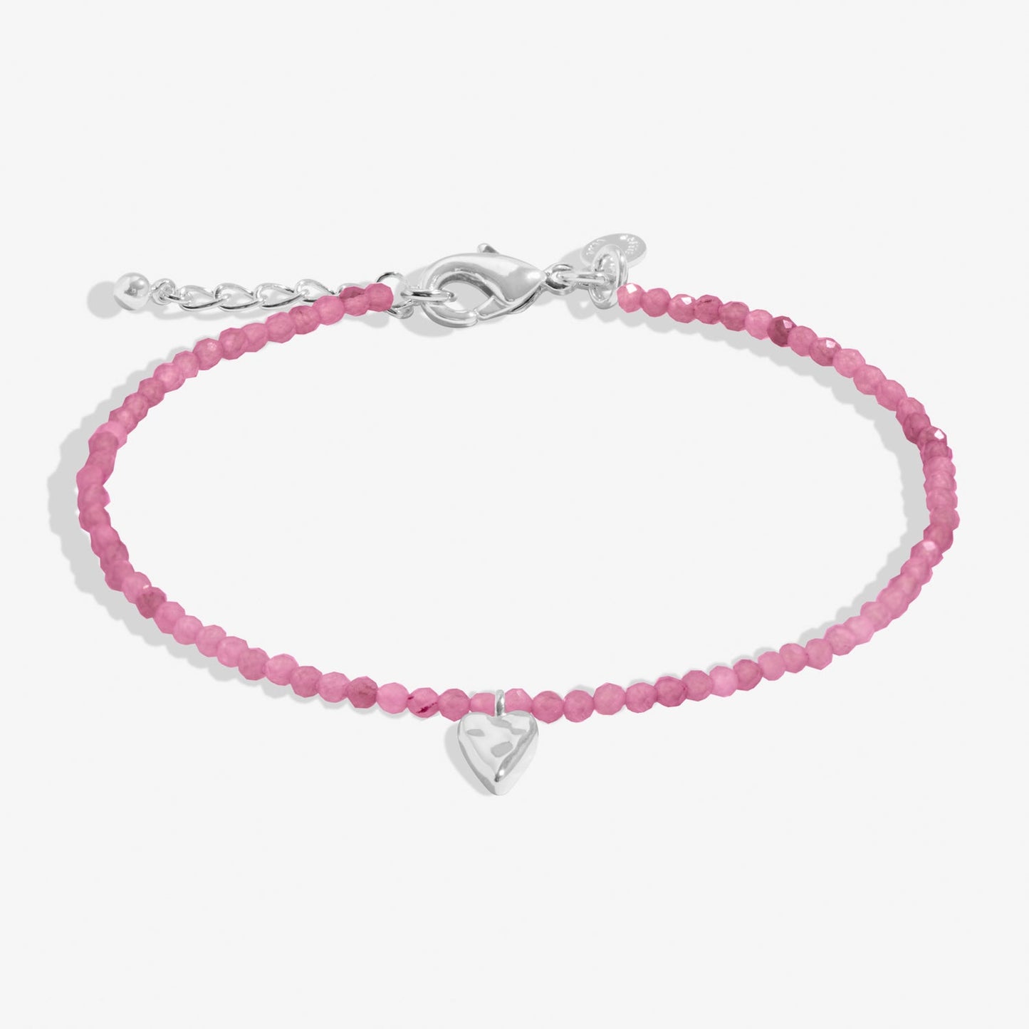 Mini Charms Tourmaline Heart Silver Plated Bracelet