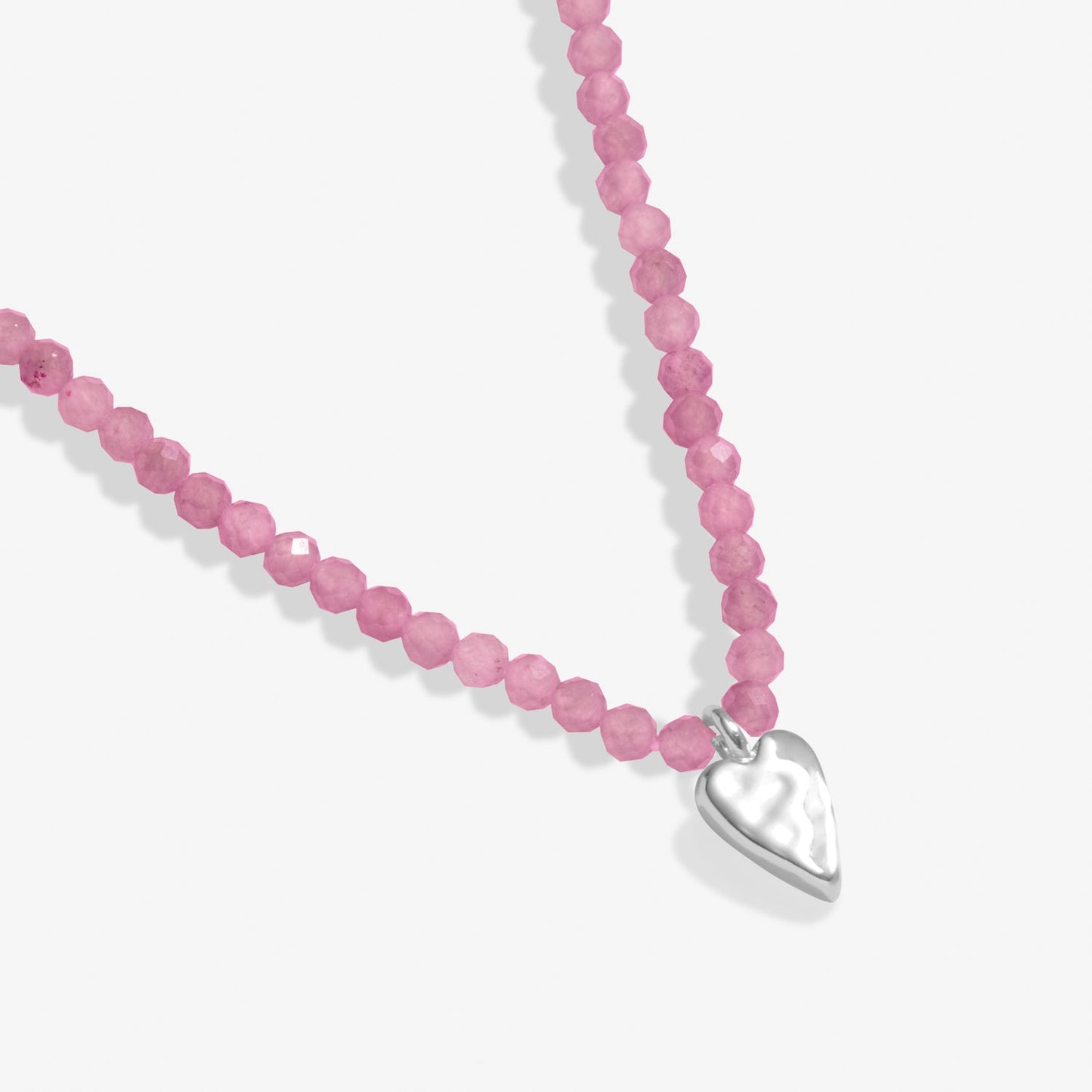 Mini Charms Tourmaline Heart Silver Plated Necklace