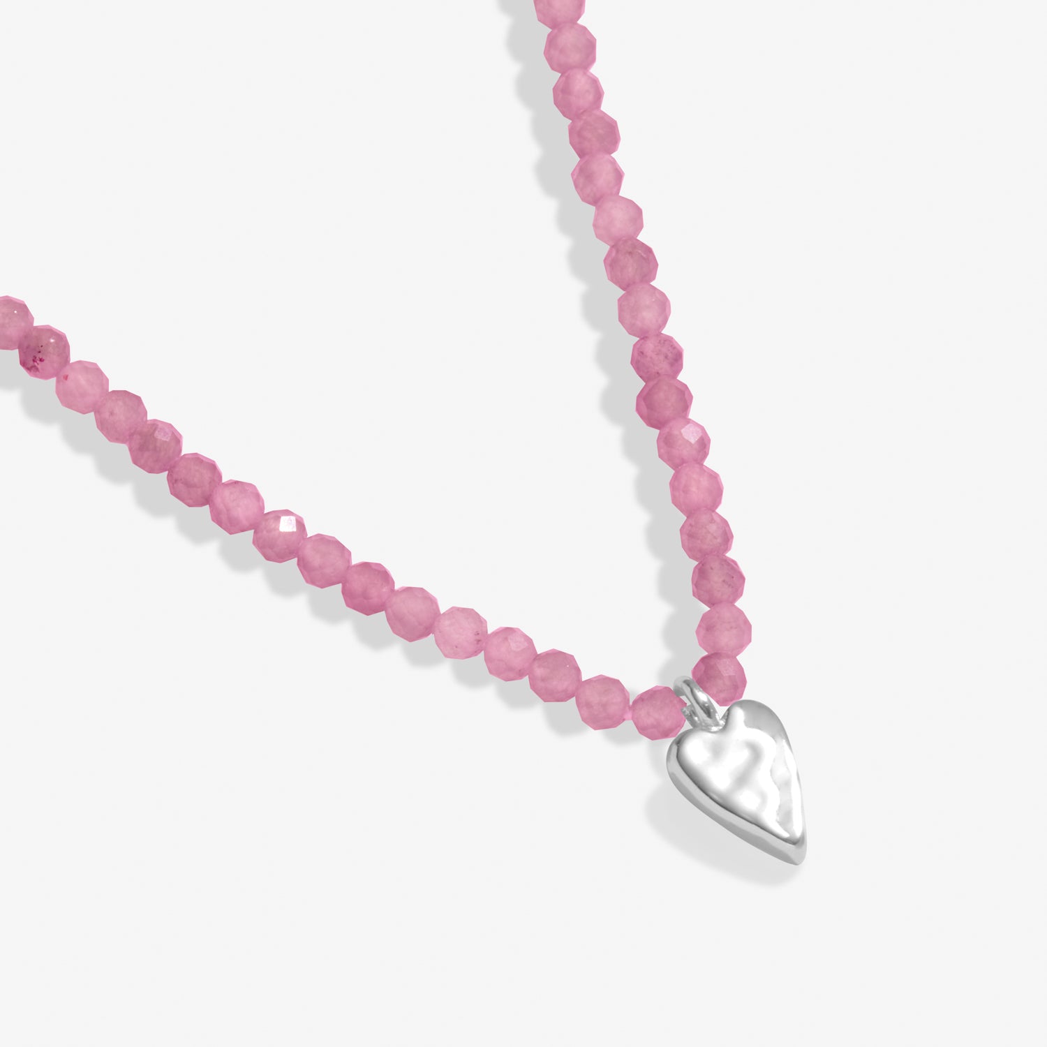 Mini Charms Tourmaline Heart Silver Plated Necklace