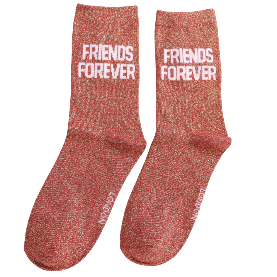 Miss Sparrow Glitter Statement Socks Friends Forever