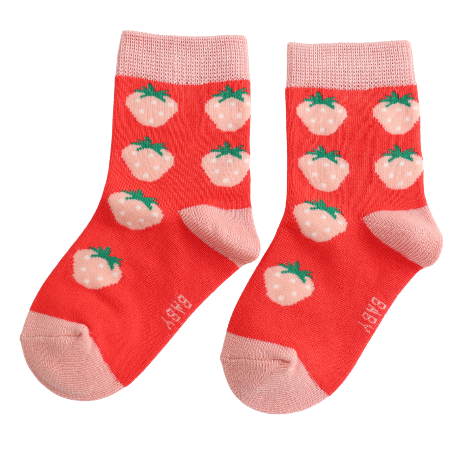 Miss Sparrow Baby Socks Strawberries Red 2-3 Years