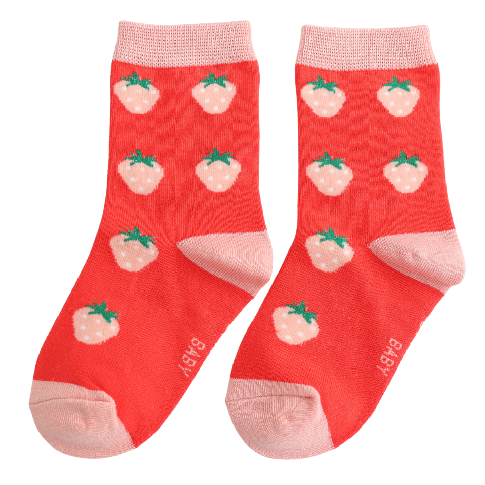 Miss Sparrow Baby Socks Strawberries Red 4-6 Years