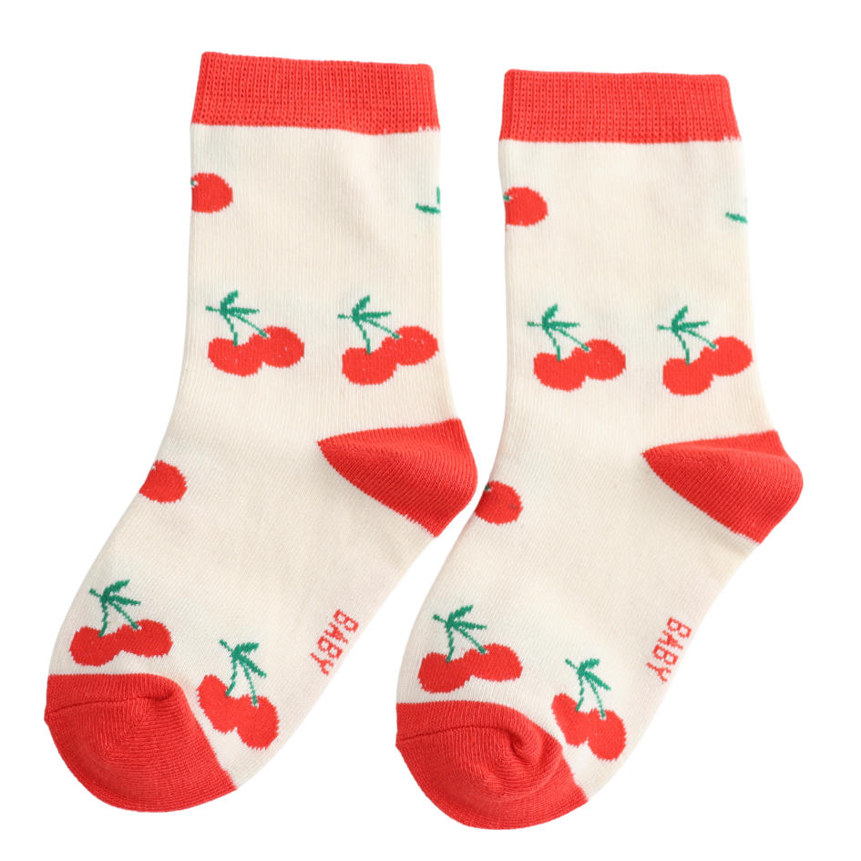 Miss Sparrow Baby Socks Cherries Cream 4-6 Years