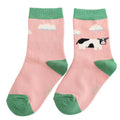 Miss Sparrow Baby Socks Cows Dusky Pink 4-6 Years