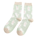 Miss Sparrow Bouncy Bunnies Socks Sage Green
