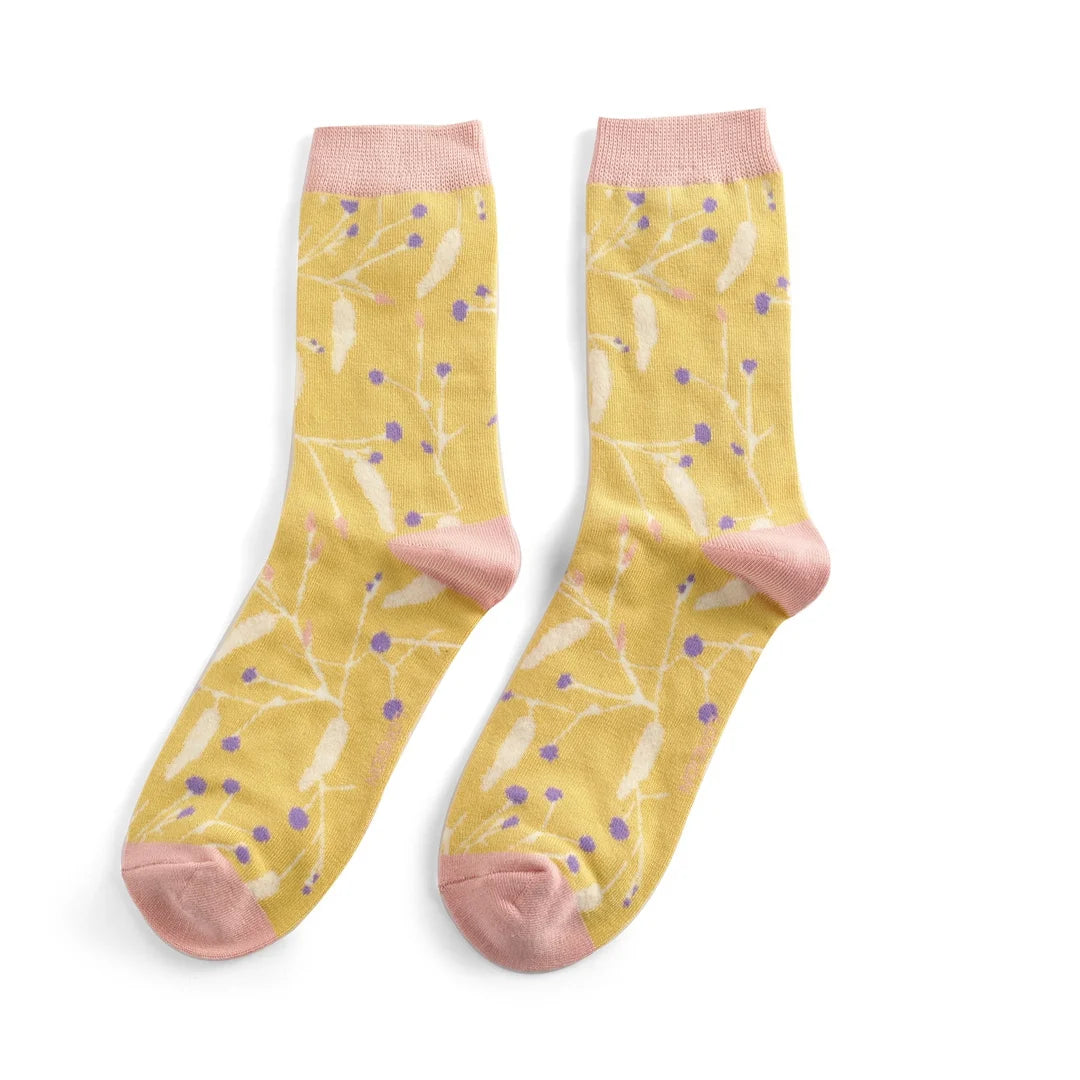 Miss Sparrow Catkins Socks Yellow