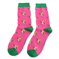 Miss Sparrow Flying Ducks Socks Hot Pink