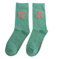 Miss Sparrow Glitter Statement Socks Good Luck