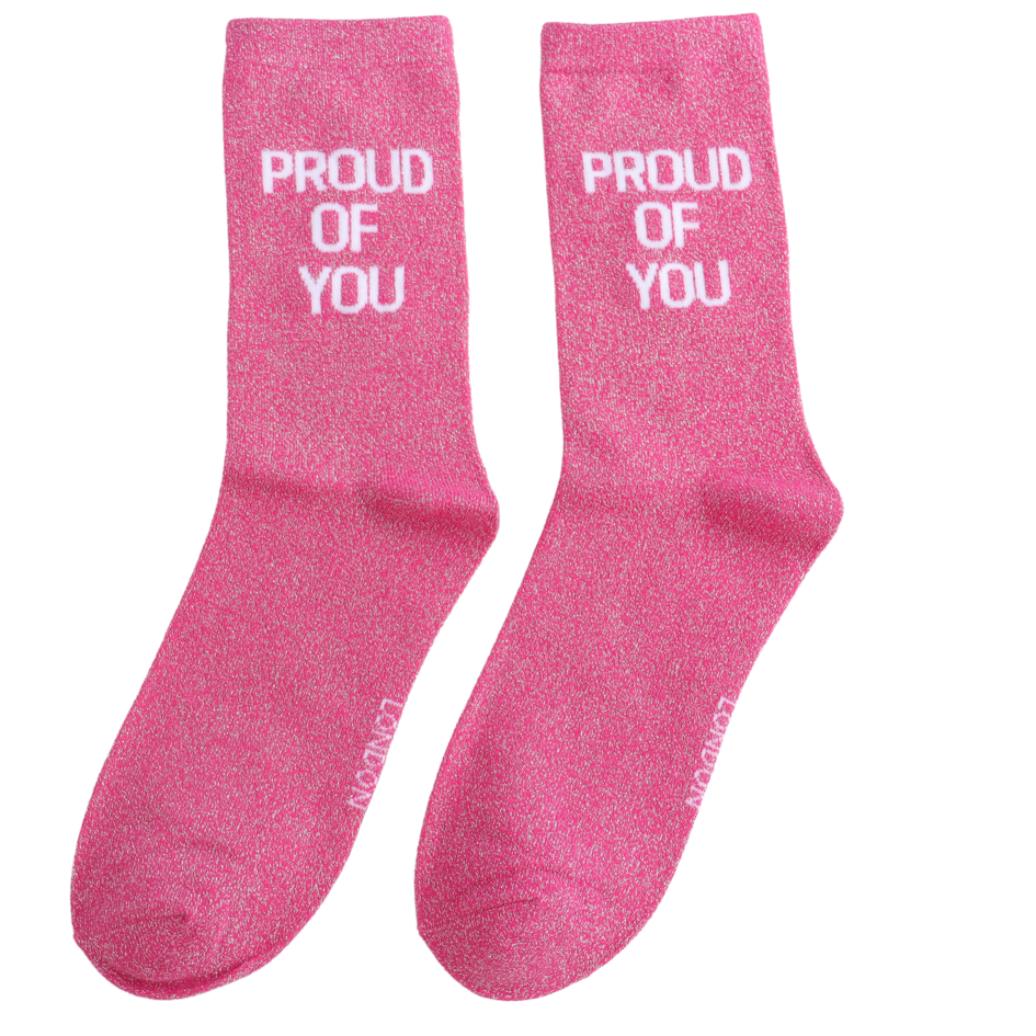 Miss Sparrow Glitter Statement Socks Proud of You