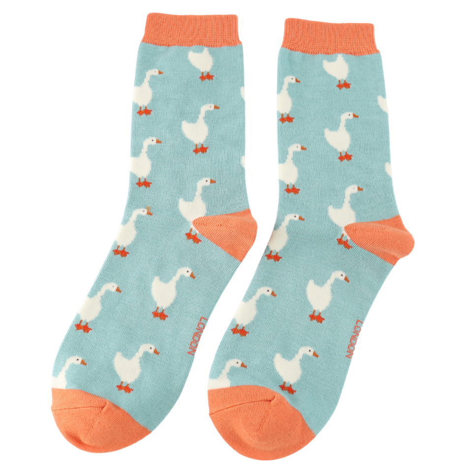 Miss Sparrow Goose Socks Duck Egg