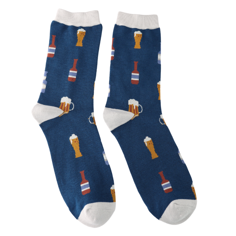 Mr Sparrow Socks Here's to Beer Navy