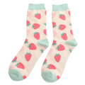 Miss Sparrow Little Strawberries Socks Cream