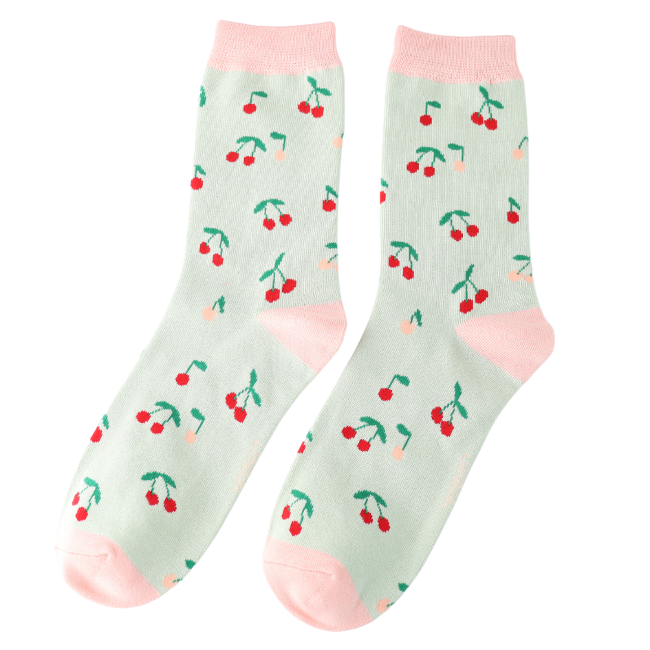 Miss Sparrow Mini Cherries Socks Mint