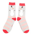 Miss Sparrow Snowmen Stripes Socks Silver