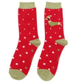 Miss Sparrow Socks Festive Susage Dogs Red