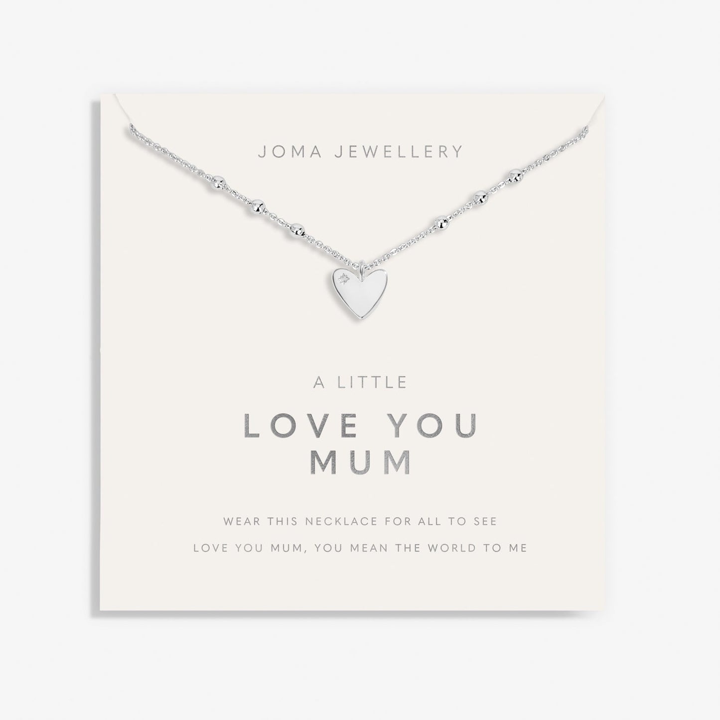 Mother's Day A Little Necklace Love You Mum Silver Plated Necklace