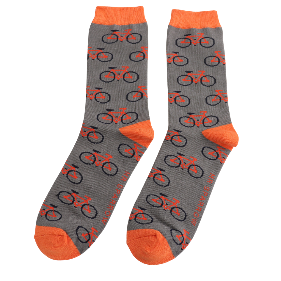 Mr Sparrow Socks Bikes Repeat Grey