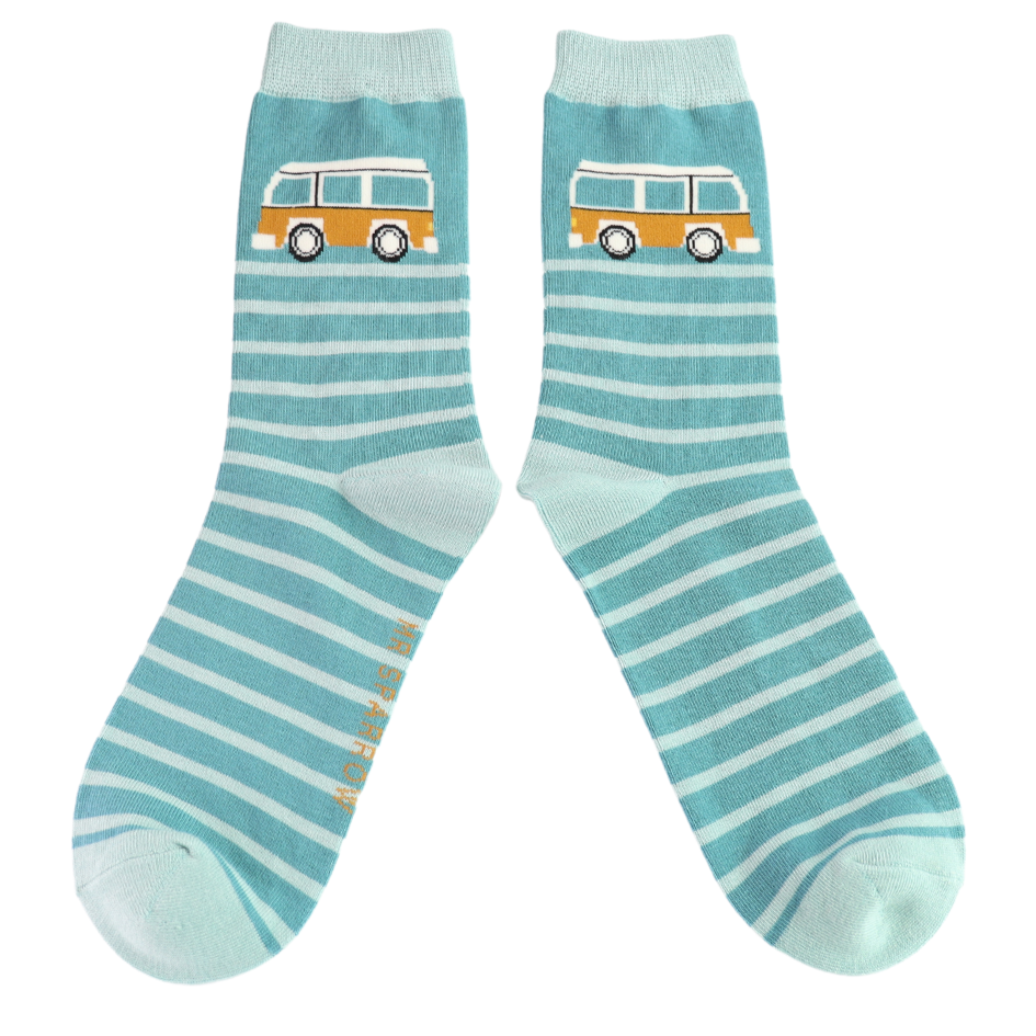 Mr Sparrow Socks Camper Stripe Teal