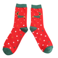 Mr Sparrow Socks Festive Sausage Dogs Red