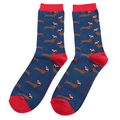 Mr Sparrow Socks Sausage Dog Santa Navy