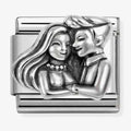 Nomination Composable Classic Oxidized Symbol Link Charm Couple