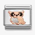 Nomination Composable Classic Glitter Symbol Link 9k Gold Silver Owl