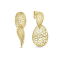 Nomination Leaf Of Light Sterling Silver Earrings Oval Gold