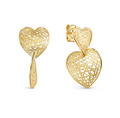 Nomination Leaf Of Light Sterling Silver Earrings Pendant Heart Gold