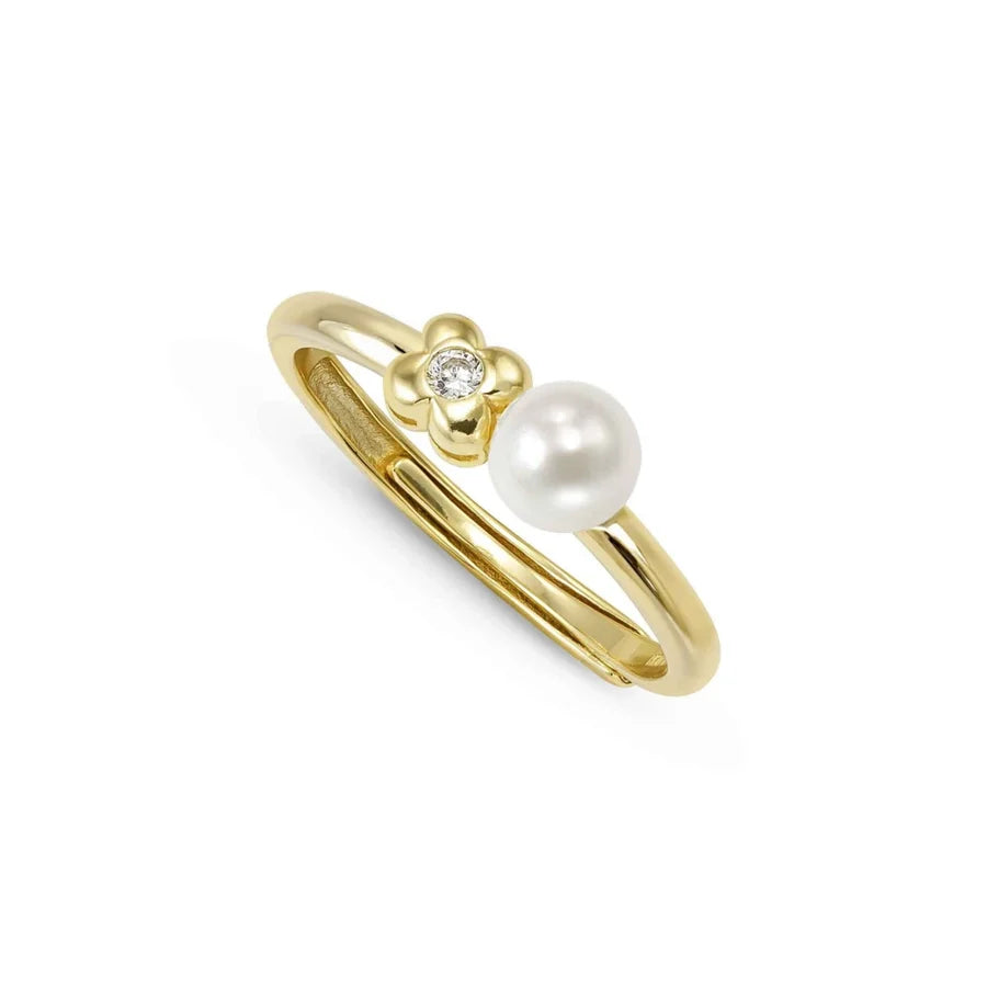 Nomination Pear Loop Sterling Silver Ring Four-Leaf Clover Gold